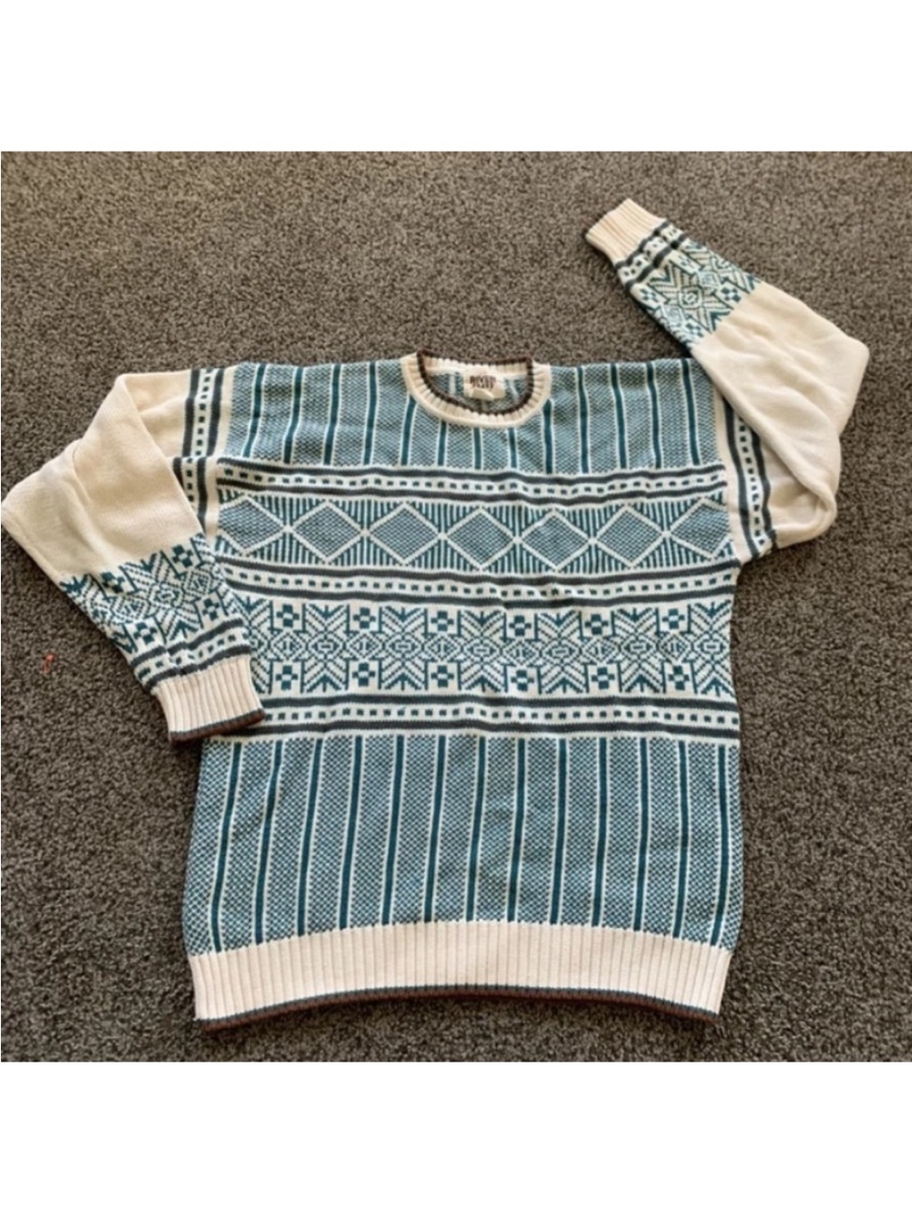 vintage 100% cotton retro sweater multicolor amazing condition LARGE